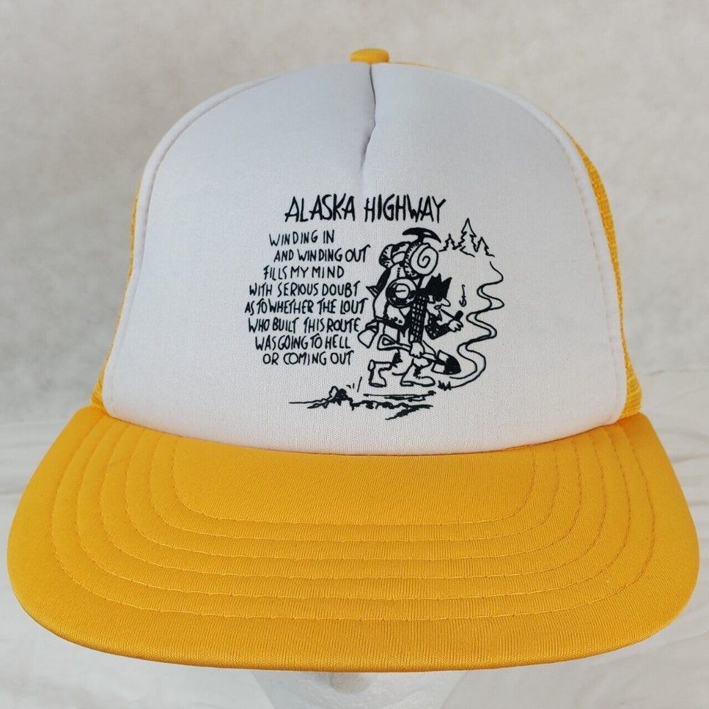 ALASKA HIGHWAY Funny Hat Snapback Baseball Vintage 80s Cap Retro Dad Trucker